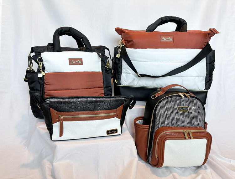 Brewed Elegance: Coffee & Cream Diaper Bag Collection