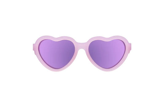 Frosted Pink Heart with Polarized Mirror Lens Sunglasses for Baby & Kids