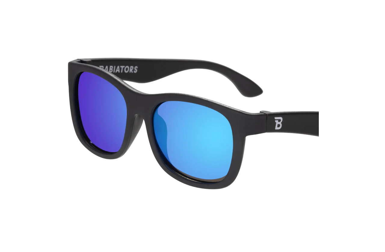 Jet Black Polarized Lens with Mirrored Lens Sunglasses for Baby & Kids