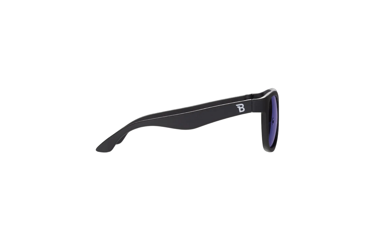 Jet Black Polarized Lens with Mirrored Lens Sunglasses for Baby & Kids