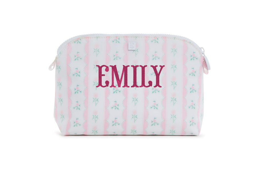 TRVL Goodie Cosmetic Bag - Ribbon Floral Pink