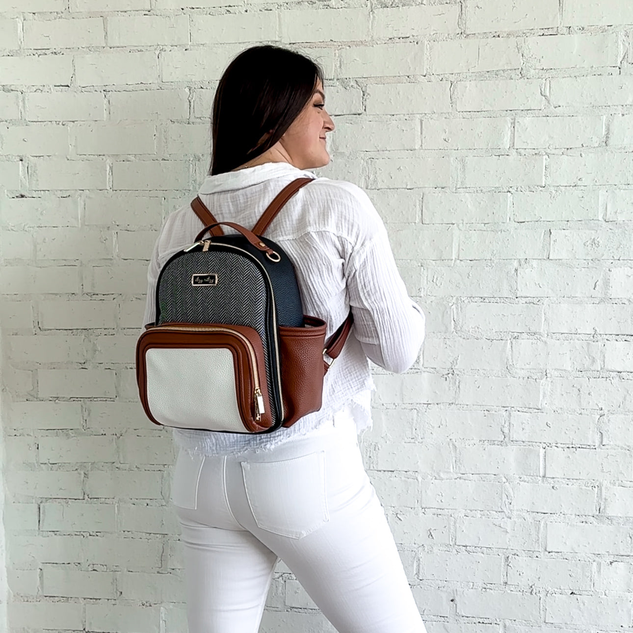 Coffee & Cream Itzy Mini Plus™ Diaper Bag Backpack