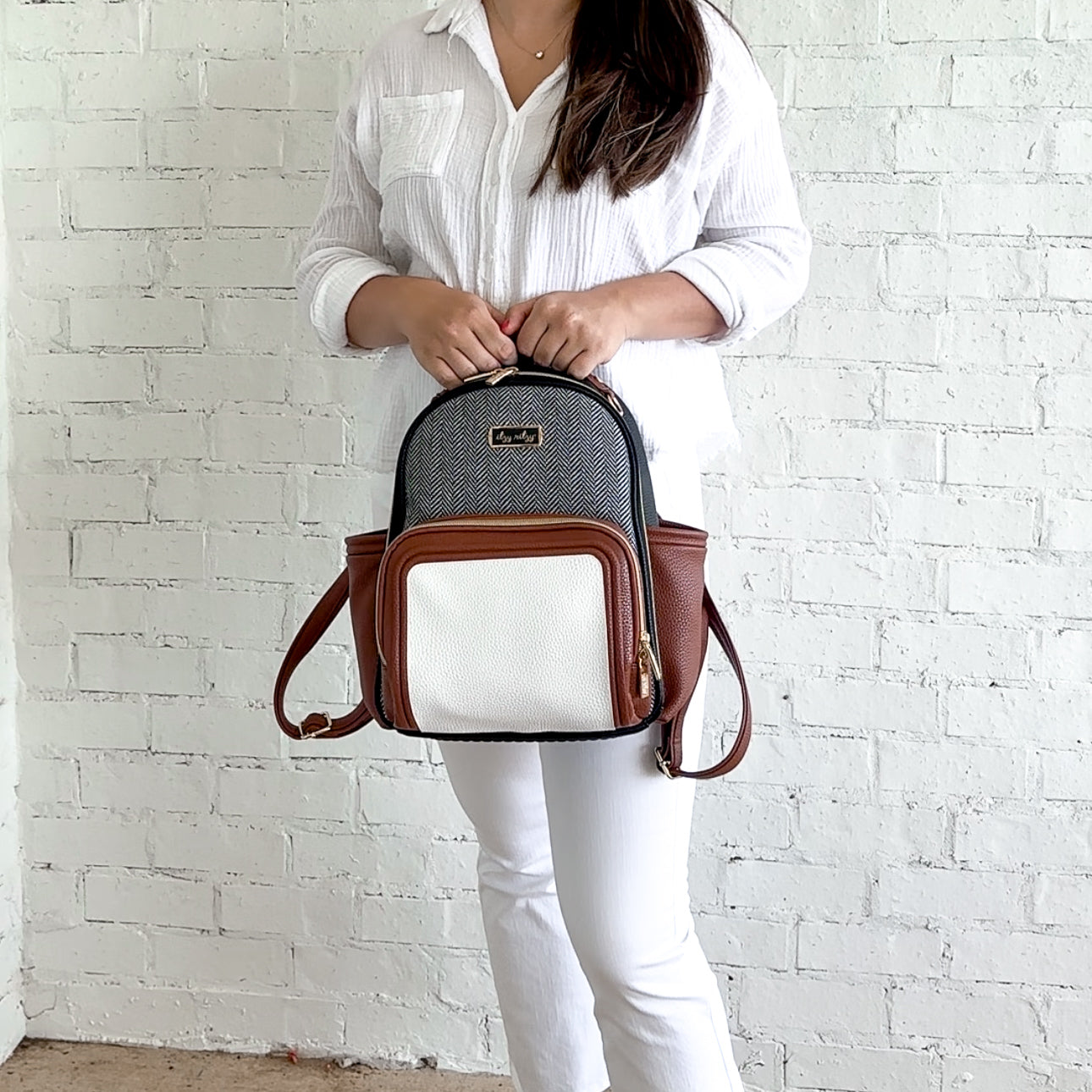 Coffee & Cream Itzy Mini Plus™ Diaper Bag Backpack