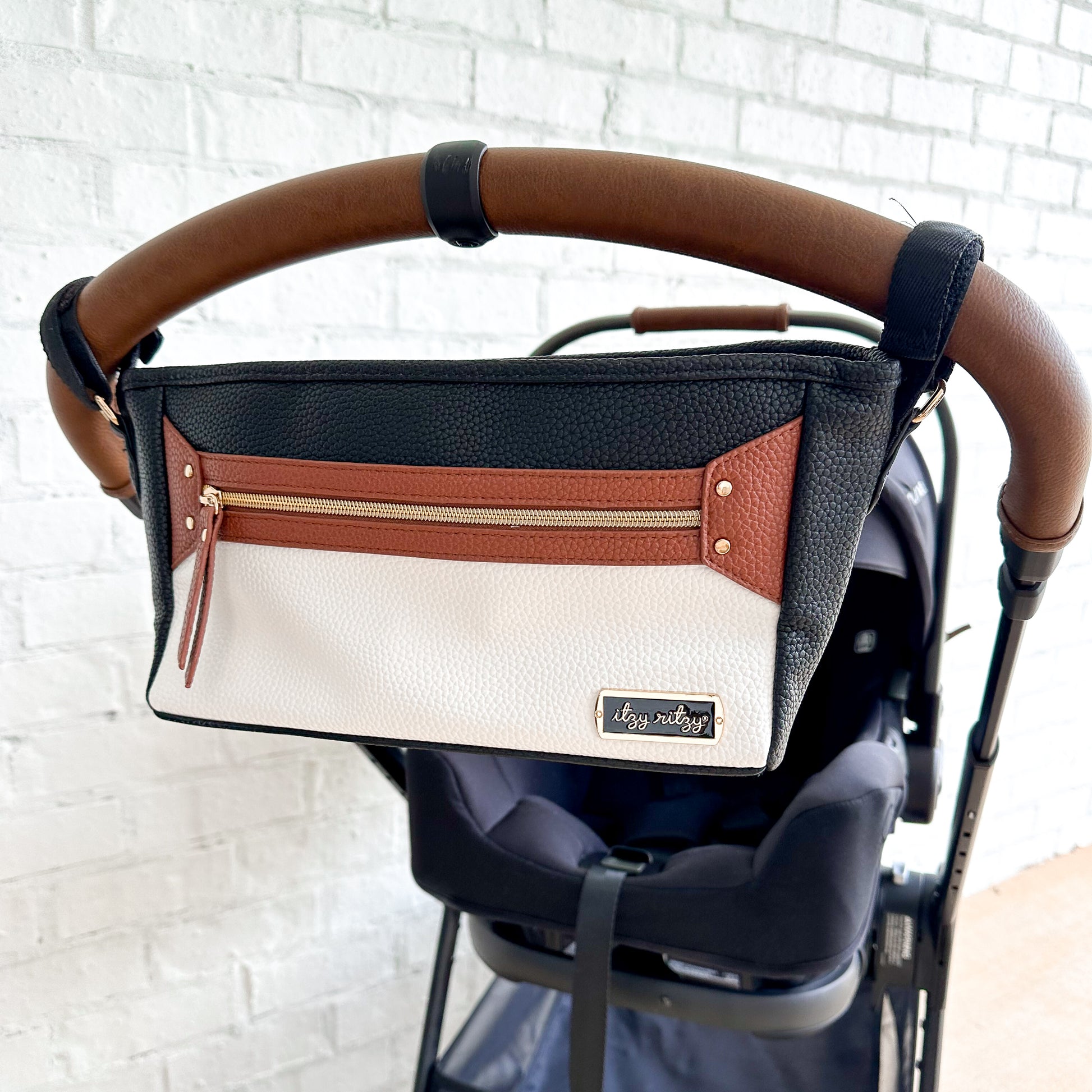 stroller caddy for nuna Itzy Ritzy Coffee & Cream Travel Stroller Caddy – Dapper Babies