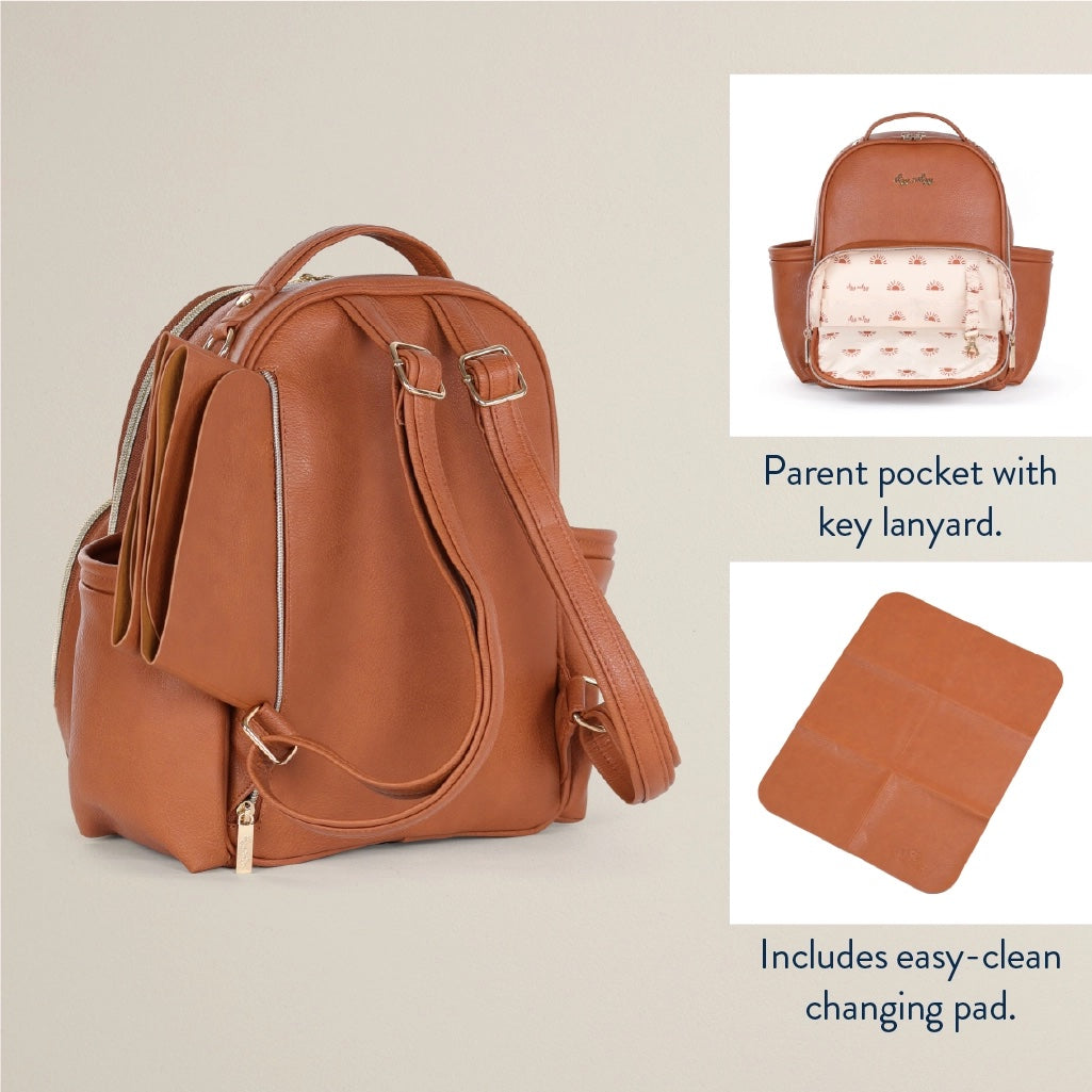 Cognac Itzy Mini Plus™ Diaper Bag Backpack